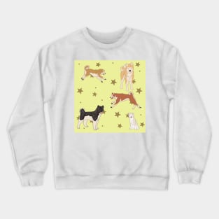 Cream Akitas and Stars Crewneck Sweatshirt